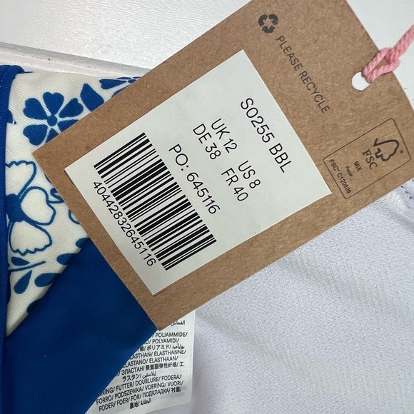 Boden Womens Ithaca Halter Bikini Top Swim Lake Blue Gardenia US 8 NEW. 377 - Picture 5 of 5